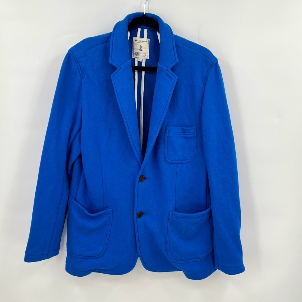 Frank & Oak Bright Blue Casual Lightweight Blazer Jacket